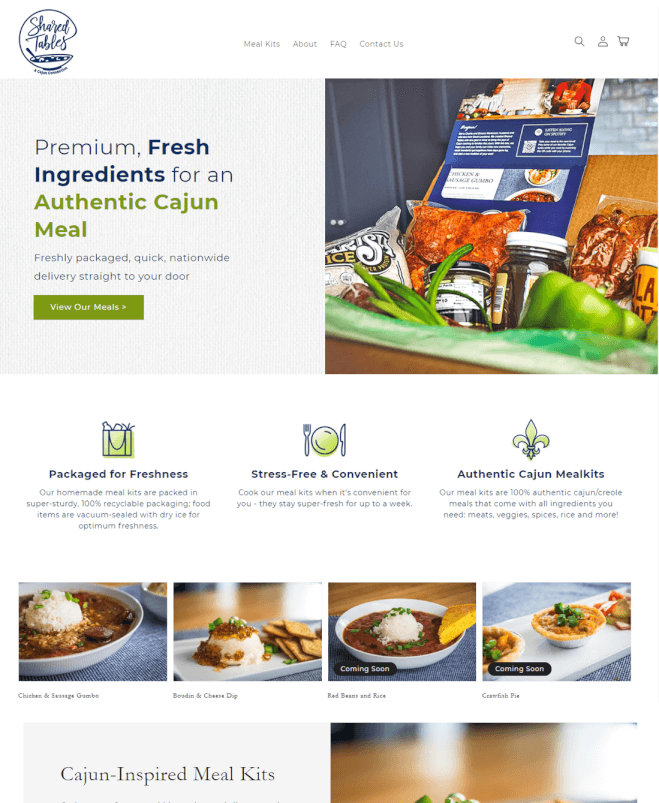 Shared Tables Store Shopify Design